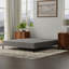 Base de lit rembourrée en noir et gris, conçue pour les configurations de matelas standard, installation simple, structure à taille de poids élevée, matelas A, offre un soutien solide, pratique-309747897-318327410