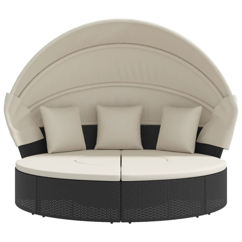  Outdoor Lounge Bed Black And Cream, Cream, Black