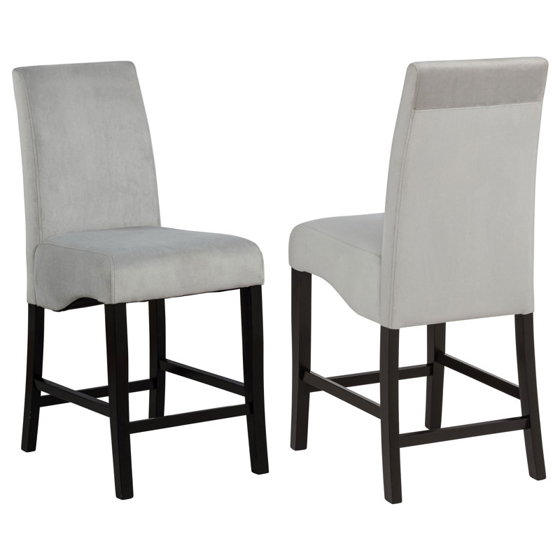 Coad Velvet Upholstered Counter Chair Grey, Gray