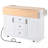 Kitchen Island With 2 Drop Leaf, Power Outlet, Spice & Towel Rack And 3 Drawers