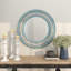 Miroir mural en bois bleu floral délavé
