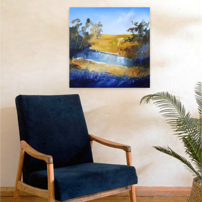 Winter Dam, art contemporain abstrait, paysage
