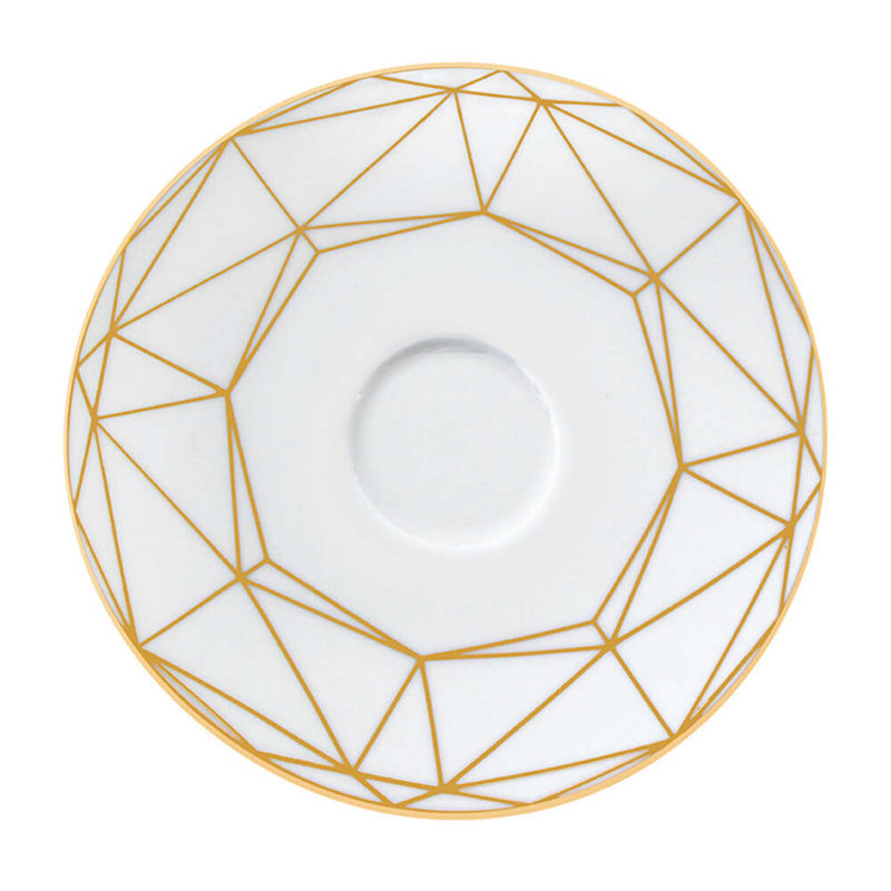 Gem Cut Gold Bone China Teacup
