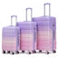 20 "/ 24" / 28 "3 pièces / ensemble de valise à roulettes pivotantes en PC, valise de cabine, avec dégradé de couleurs et serrure à combinaison (rose + mauve)