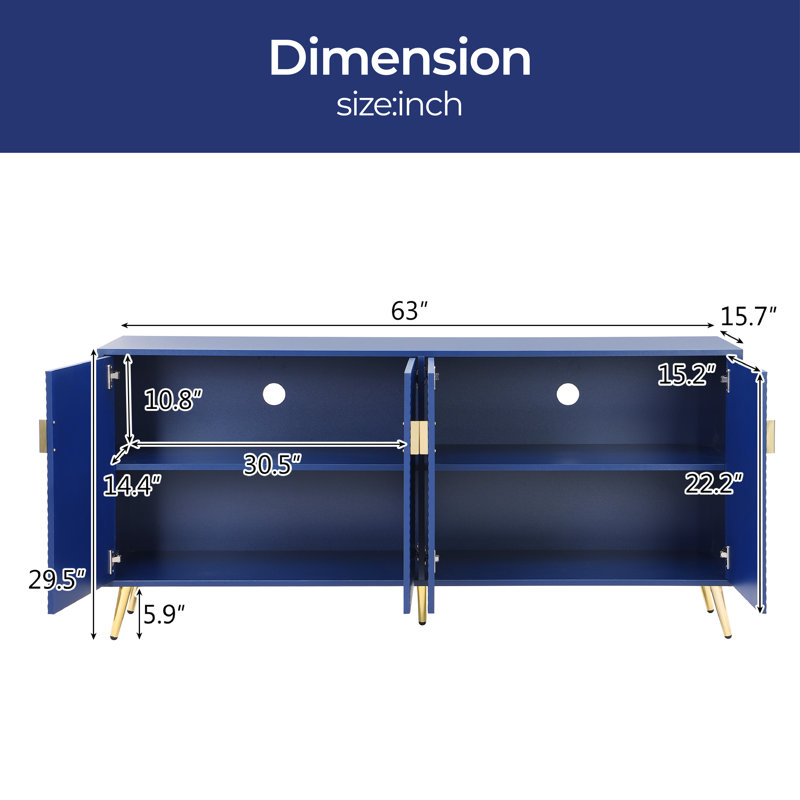 Buffet bas de 63 po, Bleu marine