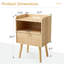 39.9cm W Solid + Manufactured Wood Bedside Table