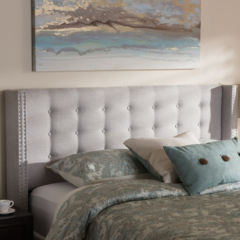 Chareese Upholstered Headboard, Grayish Beige, Queen