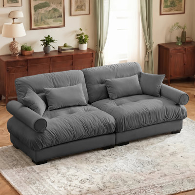 93.7" Velvet Upholstered Sofa