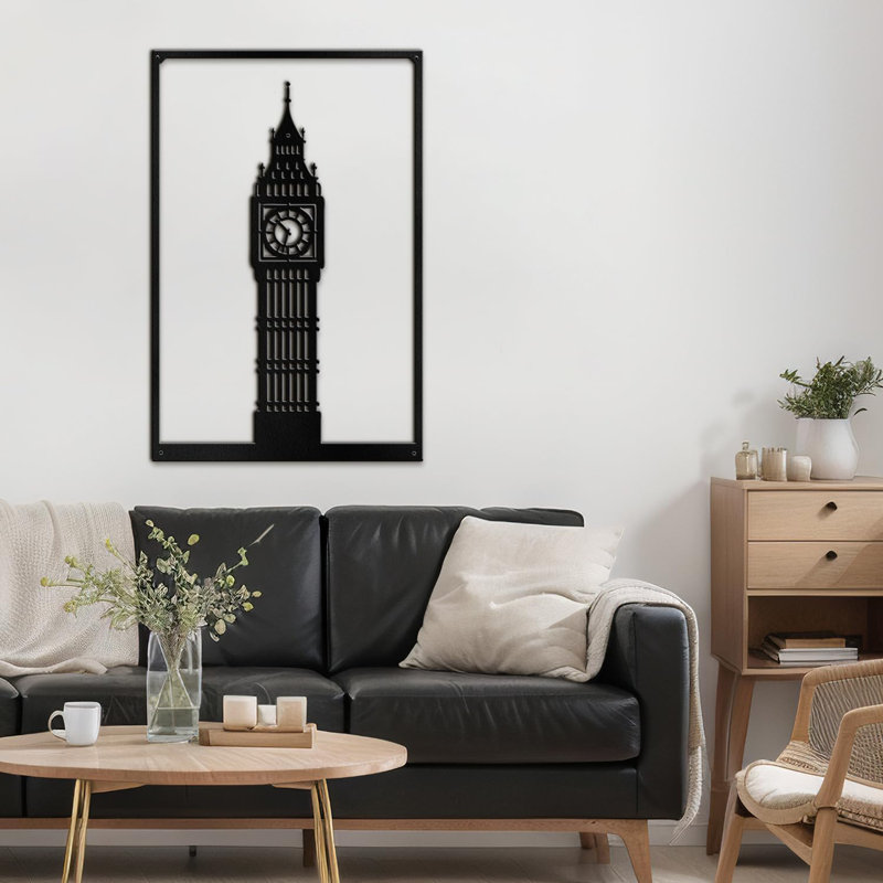 Décoration murale abstraite Big Big, H 24 po x l 15,89 po x P 0,05 po, Noir