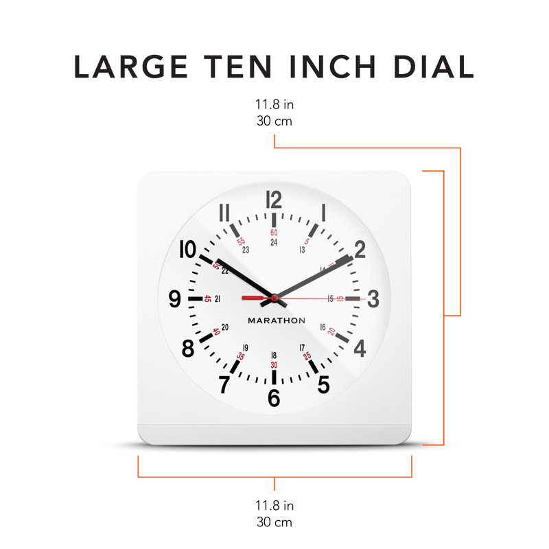 White Analog Jumbo Wall Clock with Auto-Night Light