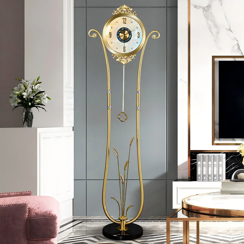 Luxury Vintage Gold Floor Standing Clock Decor