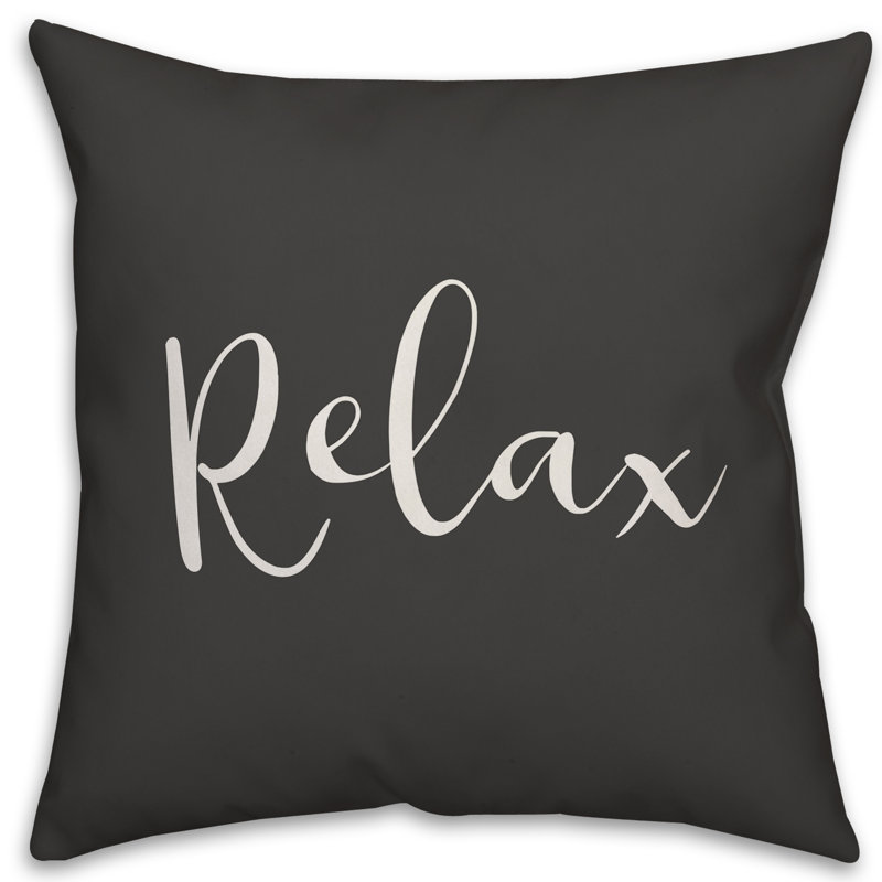  Coussin intérieur / extérieur Relax Bold, H 18 po x l 18 po, Noir / blanc