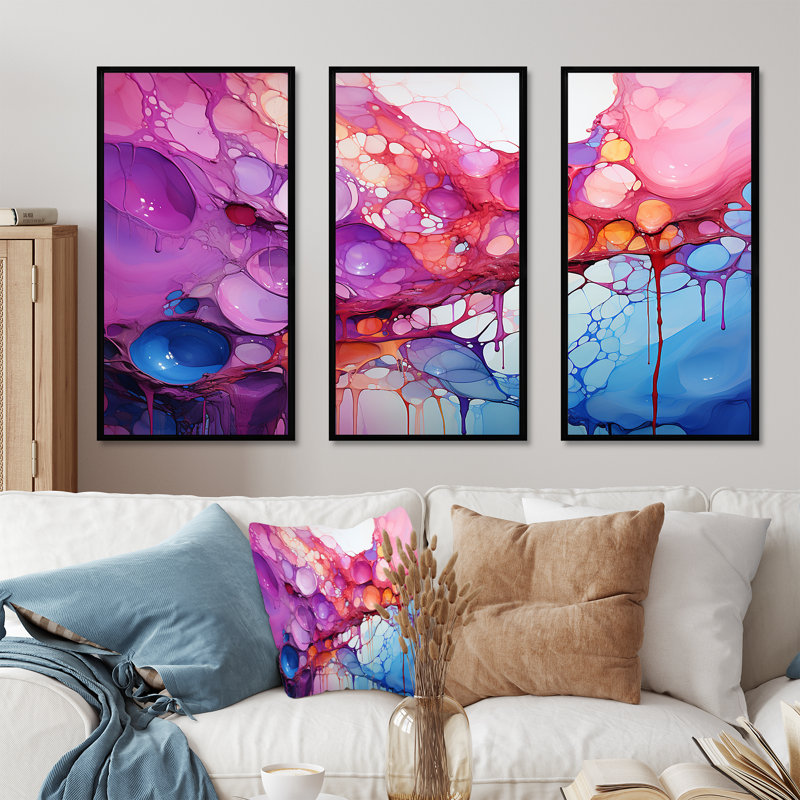 Bushong - ensemble de peinture sur toile, H 28 po x l 36 po x P 1 po, Cadre flottant noir