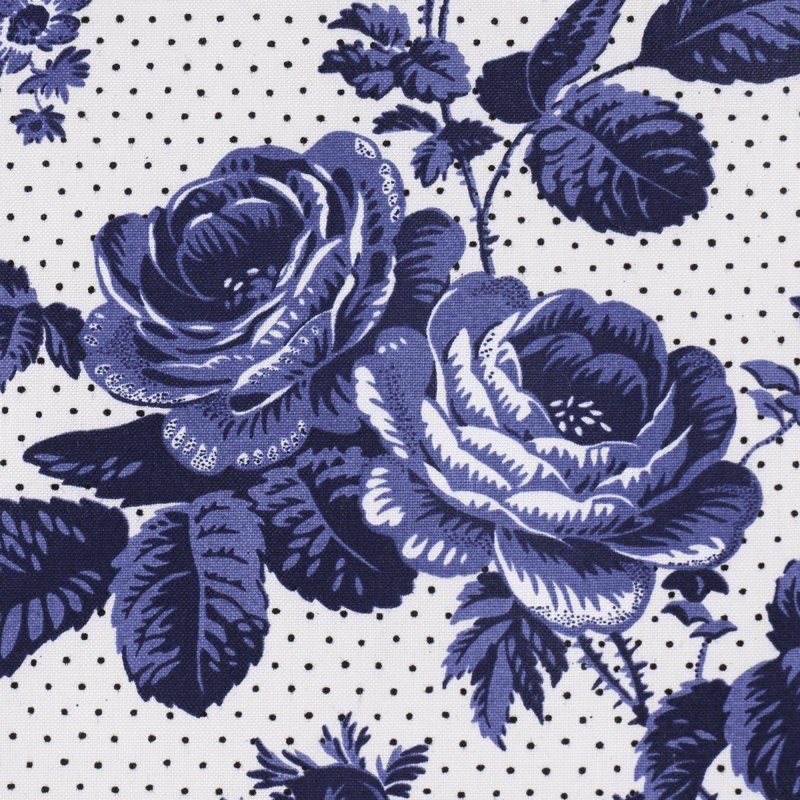 Schumacher X Rita Konig Sibyl Chintz Fabric, Blue