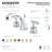 Kingston Brass Manhattan Two-Handle 3-Hole Deck Mount Widespread Bathroom Faucet with Brass Pop-Up Drain-40186809