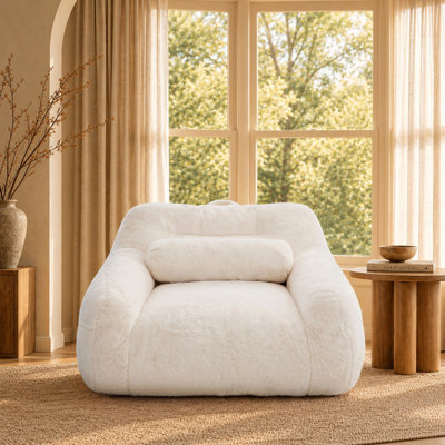 Fauteuil à billes en velours ultra doux, dossier et rembourrage en mousse à mémoire de forme, fauteuil à billes pour adultes, canapé de salon