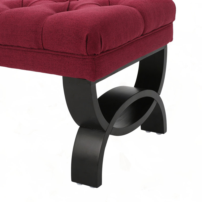 Banc contemporain avec repose-pieds, Rouge