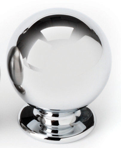 Round Knob, Polished Nickel, 1.25" H x 1" W x 0.75" D