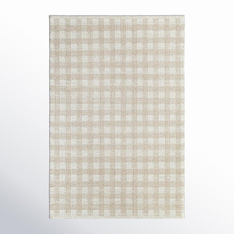 Lavande Plaid Wool Area Rug, Rectangle 2' x 3'