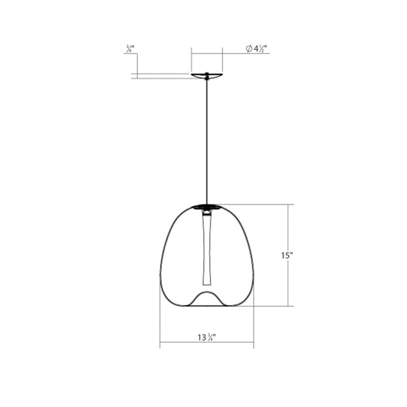 Mela 1 - Light LED Pendant, 15" H x 13.75" W x 13.75" D