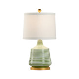 Lampe de table en émail vert / blanc 25,3 po Beehive