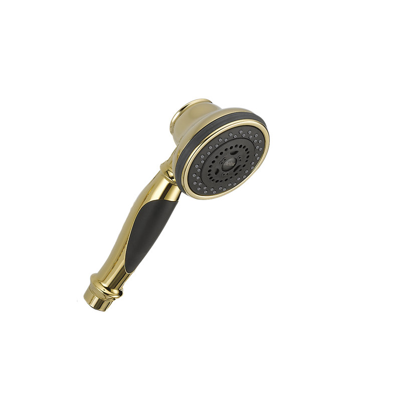 3 Setting Massage/Jet Handheld Shower Head, Polished Brass