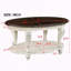 Table basse ovale en bois avec tablette de rangement ouverte