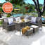 Adidev Rattan Wicker 9 - Person Seating Group with Cushions