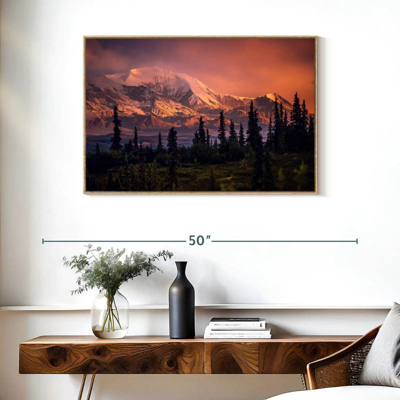 Denali et forêt Denali, Cadre flottant en bois naturel, 37 po x 25 po
