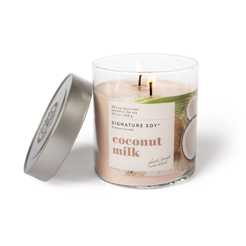 Signature Soy Lidded Coconut Milk Scented Candle, 15.02