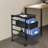 2-Tiermodern Black Rectangle File Storage Drawer Carts Carbon Steel File Storage Organizer On Wheels