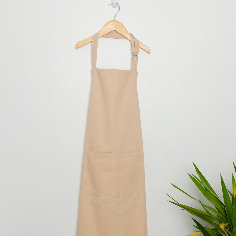 Premium Solid Cotton Bib Apron, Taupe