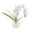 Faux Flowering Plant in Glass Pot