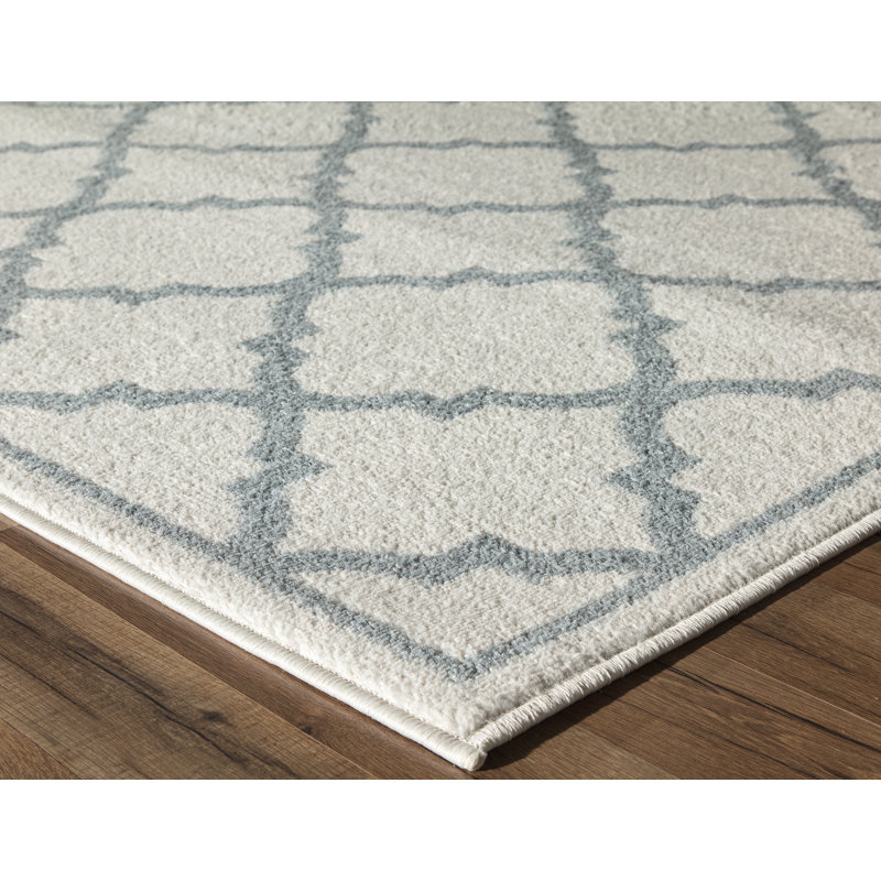 Tapis gris / blanc Bergen, Rectangle 9 pi x 12 pi