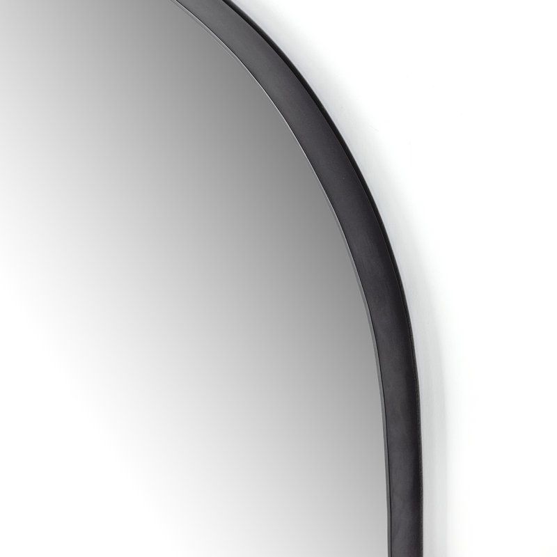 Georgina Flat Metal Wall Mirror, Black, 40" x 39"