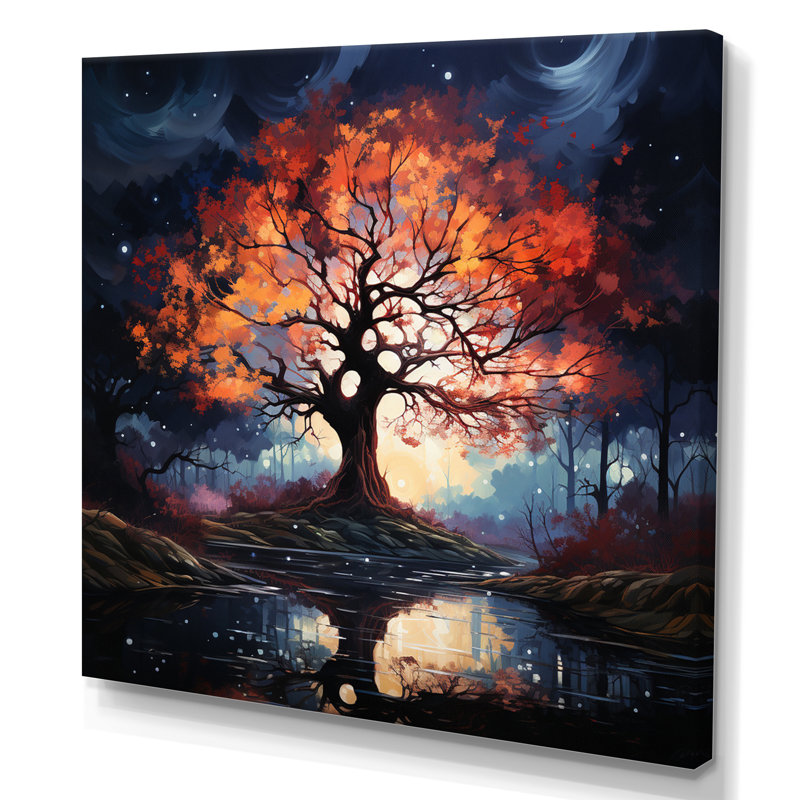 Orange Blue Eternal Maple Trees - Landscapes Canvas Print, H 30 po x l 30 po x P 1 po, Toile tendue