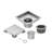 DryShield 4" Brushed Nickel square grid drain-126309787