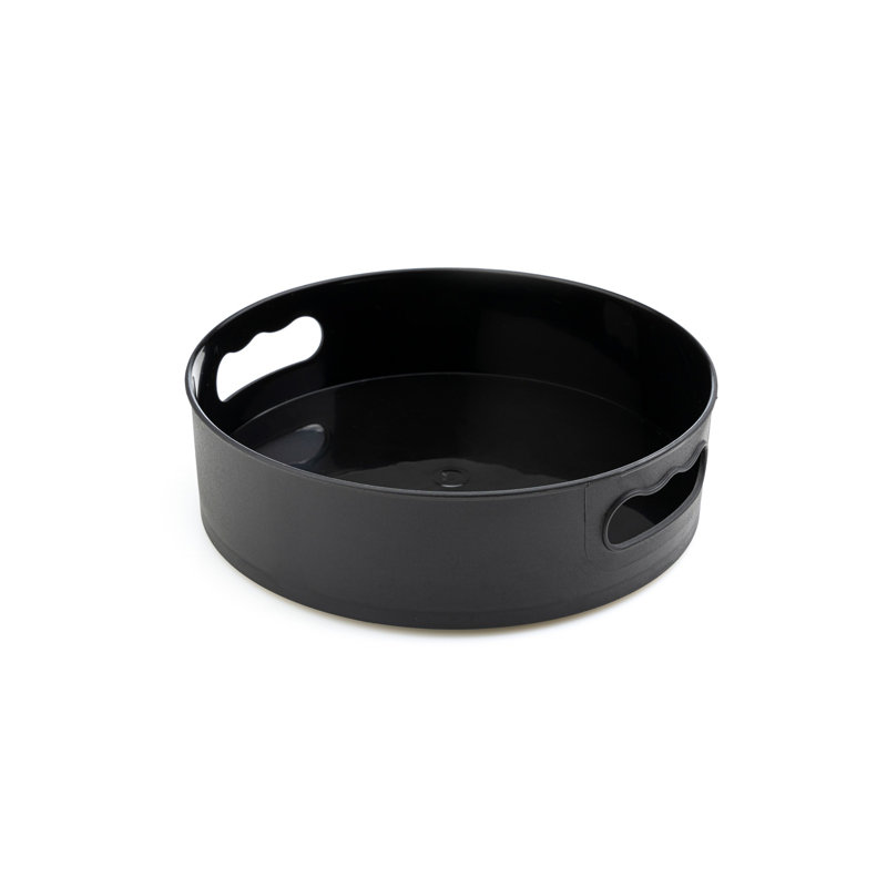Plateau en plastique rotatif à 360 °, noir, 8,7 po x 2,8 po | 100% sans BPA, idéal pour le service et l'organisation | Léger et durable, parfait pour la maison et le bureau, facile à nettoyer, ne va pas au lave-vaisselle ni au micro-ondes