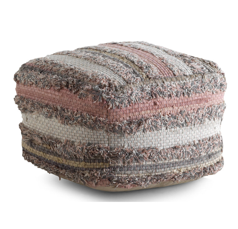 Grand Borendy 45cm Wide Round Striped Pouffe Ottoman