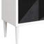 Table de chevet décorative pour chambre à coucher blanche et noire - 2 tiroirs avec motif captivant sur le devant + renforce la fascination