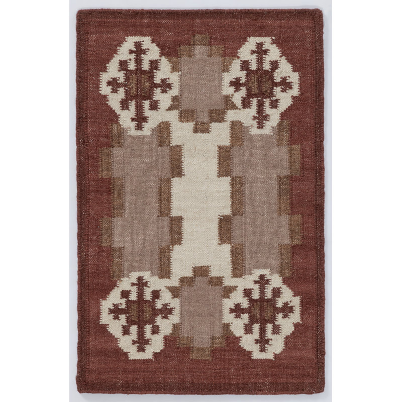 Tapis d'intérieur en laine Heidi, 2 pi x 3 pi, Rouge