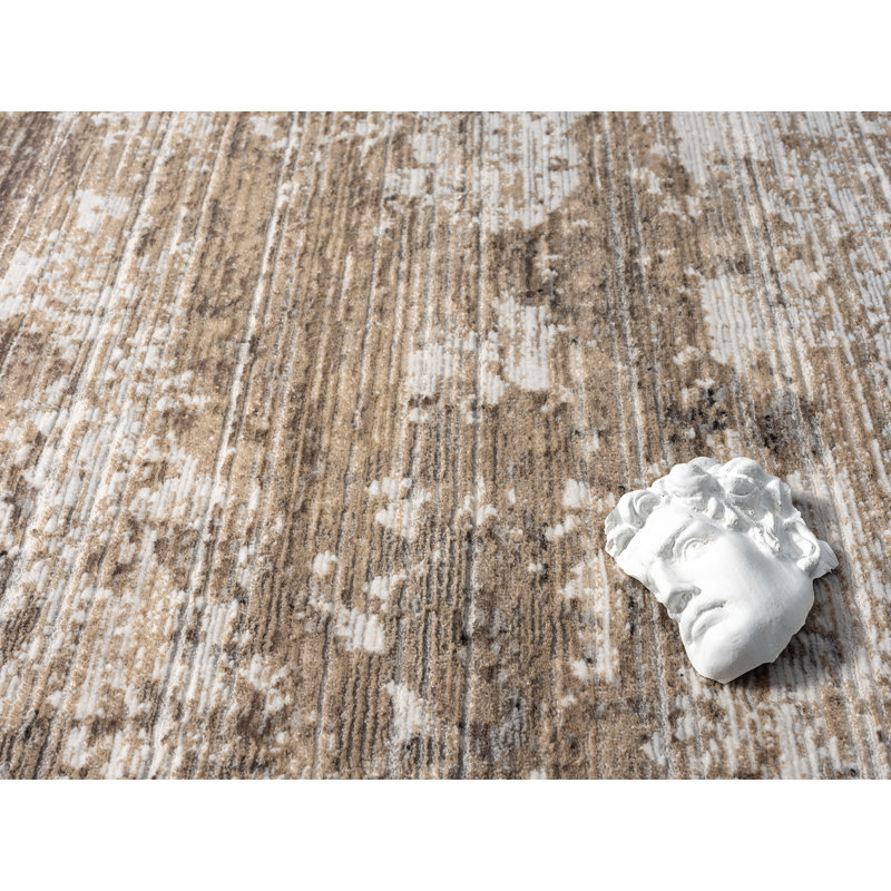 Tapis à motif abstrait crème Gints Collection, Rectangle 7 pi 10 po x 10 pi 10 po