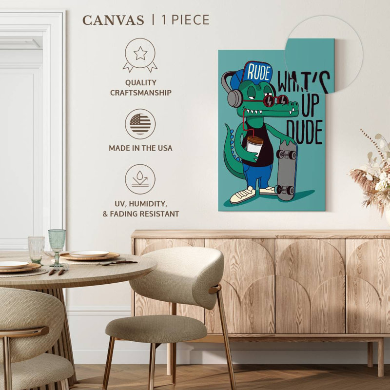 «What Up Dude», typographie amusante, H 24 po x l 16 po