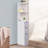 54" Tall Bathroom Storage Cabinet, Freestanding Linen Tower with 2-Tier Shelf and Drawers, Narrow Side Floor Organizer-340057519
