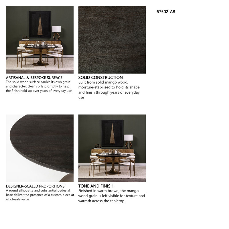 McLeod Round Solid Wood Pedestal Dining Table