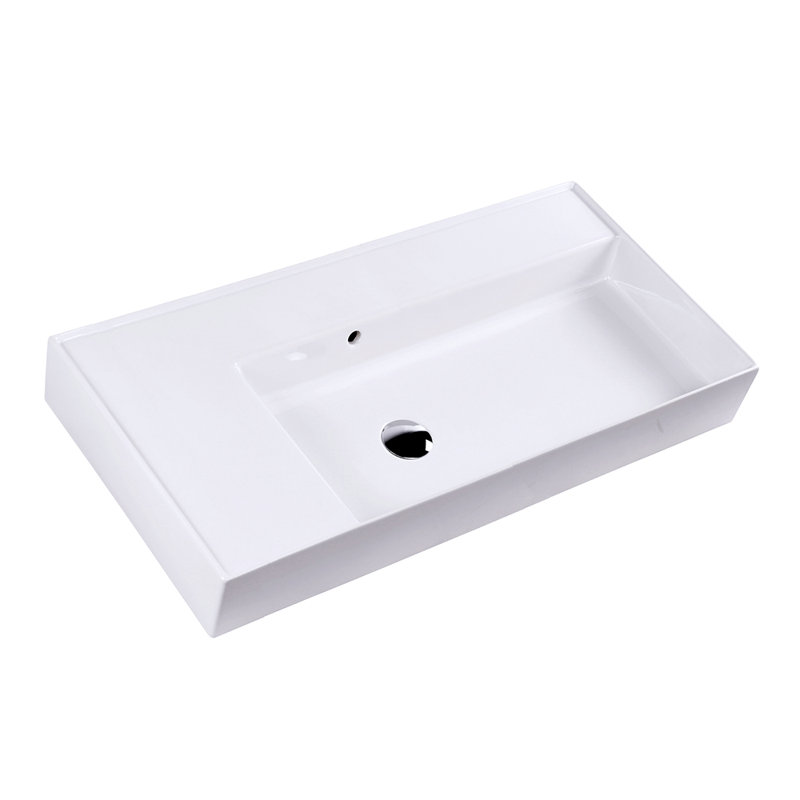 Aquaotto 40'' L Bathroom Sink, 0 Hole