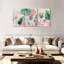 Ensemble de 3 pièces florales et botaniques avec jolies fleurs tropicales sur toile-67984806