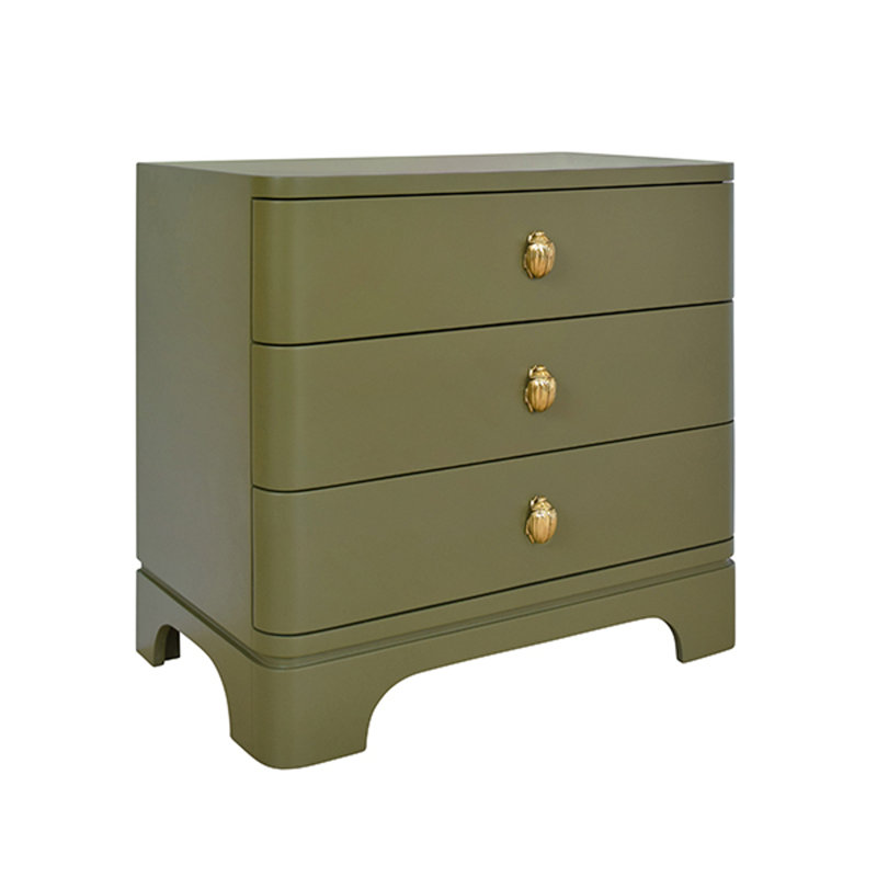 Fortune Solid Wood End Table, Green