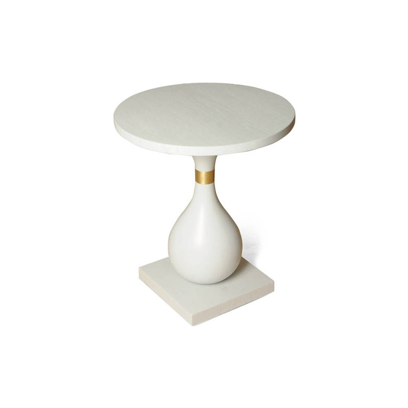 Anaan Block End Table, White, White