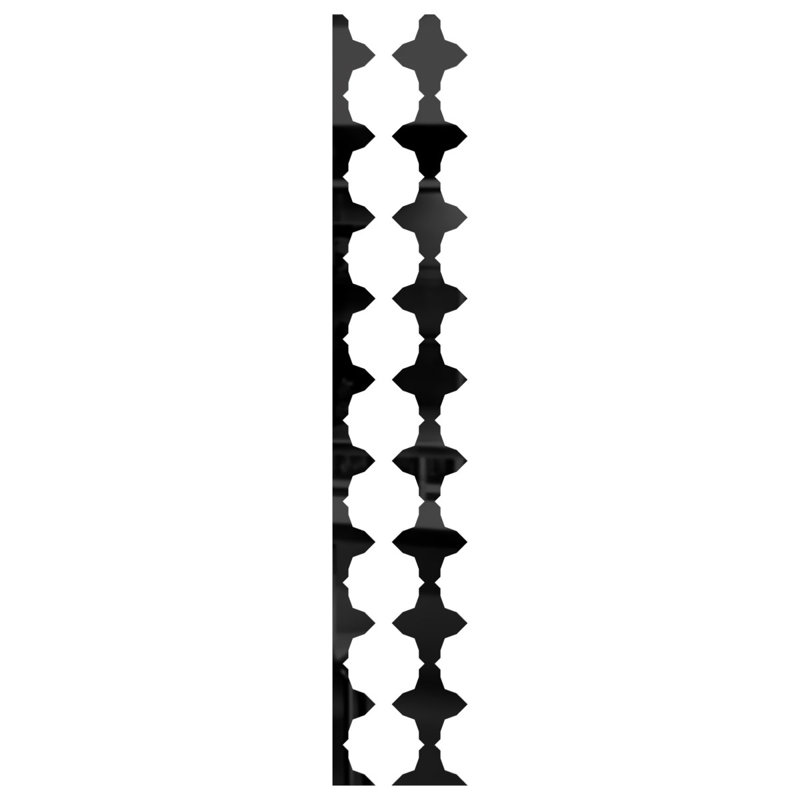 Ensemble de panneau mural décoratif à lattes réglables en acrylique Pandora (paquet de 17), H 47 po x l 4,625 po, Noir